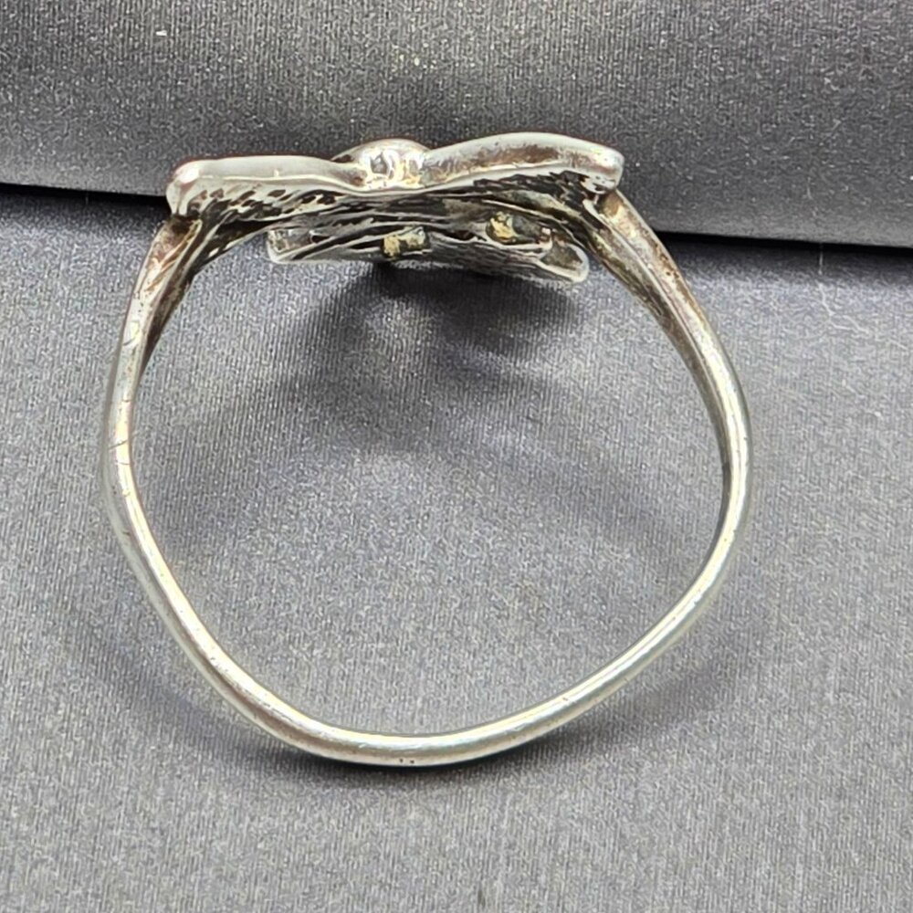VTG Shube Sterling Silver Fairy Ring Size 8 Glass Star Art Nouveau Style - Picture 3 of 8